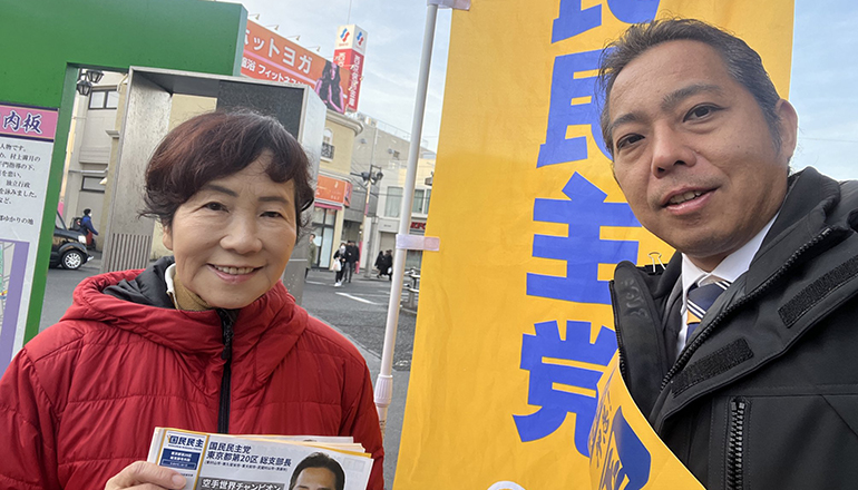 駅頭@清瀬駅南口 with 大西けんたろう